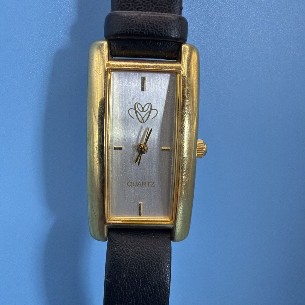 Vintage Pierre Cardin Gold-Tone Tank Watch - White Dial - New Battery Runs Great